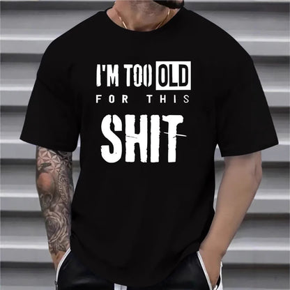 Men's All-match Short-sleeved T-shirt With Design Letters Black GlamzKart