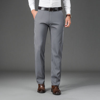 Casual Loose Spring And Autumn Straight Suit Pants Light Gray GlamzKart