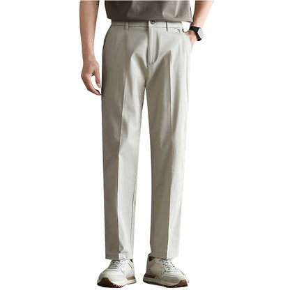 Cotton Blended Elasticated Slacks Men's Straight GlamzKart