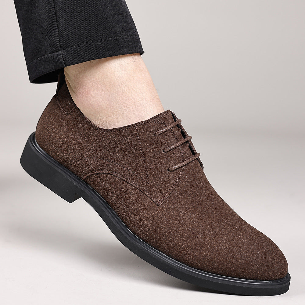 Fashion British Suede Leather Work Shoes Men GlamzKart