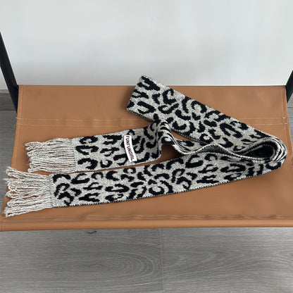 Korean Style High-grade Wool Knitted Small Scarf Gray GlamzKart
