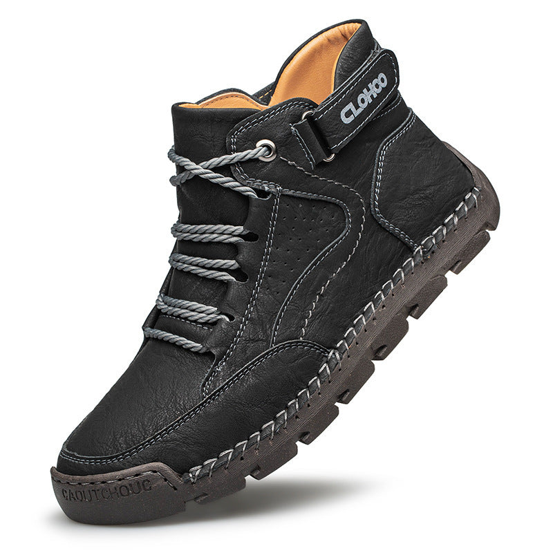 Martin Boots Stitching Men's Casual Shoes Black GlamzKart