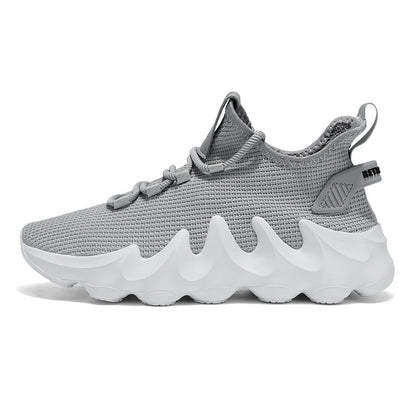 Men's Casual All-matching And Lightweight Breathable Sock-like Shoes Gray GlamzKart