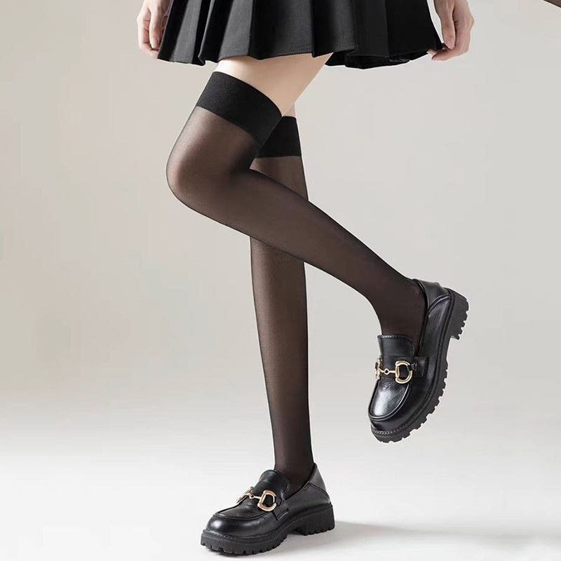 Thigh Stockings Women's Red Edge Black Edge Stockings Thin Black Silk Black Edge Average Size GlamzKart