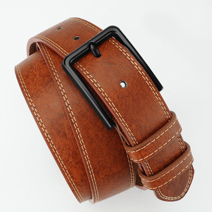 Retro Style Men's Leather Belt Belt New Brown Gun Buckle 120cm GlamzKart
