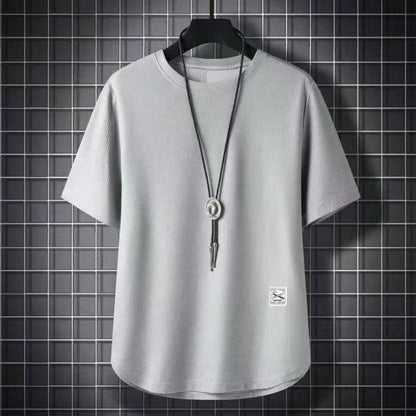 Thin Bottoming Shirt Breathable And Loose Top Light Grey GlamzKart