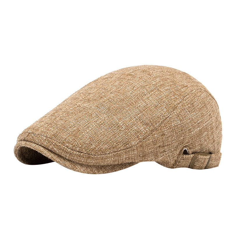 Breathable Cotton And Linen Beret Men's Retro Peaked Cap GlamzKart