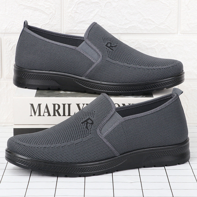 Polyurethane Men's Flying Woven Shoes Slip-on Soft Bottom GlamzKart
