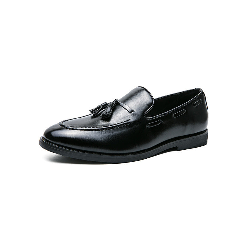 Tassel Slip-on Shoes Young Men Black GlamzKart