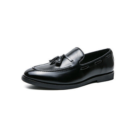 Tassel Slip-on Shoes Young Men Black GlamzKart