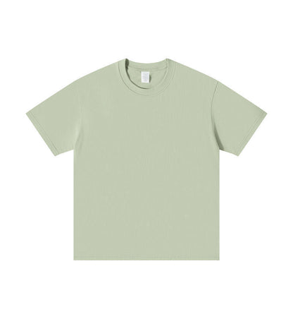 All-matching Round Neck Short Sleeves Loose Light Green GlamzKart