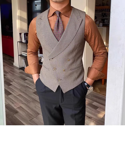 Houndstooth Classy Waistcoat GlamzKart