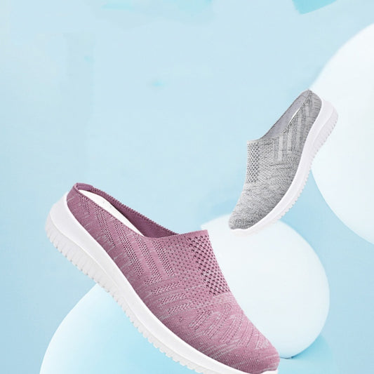 Plus Size Toe Cap Semi Slipper Breathable Soft Bottom Casual Mom Shoes Outdoor Slippers GlamzKart