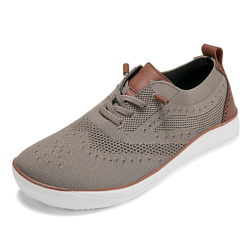 Widened And Fattened Big Wide Last Big Foot Shoes Mesh Walking Shoes Brown GlamzKart