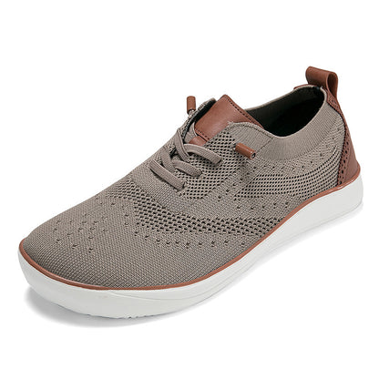 Widened And Fattened Big Wide Last Big Foot Shoes Mesh Walking Shoes Brown GlamzKart