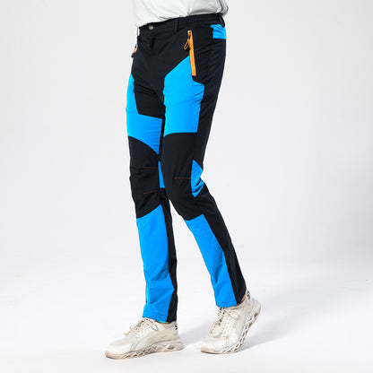 Outdoor Quick-dry Pants Elastic Cycling Pants Waterproof Charge Black Sky Blue GlamzKart