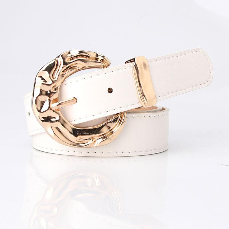 Fashion Characteristic Belt European And American Fashion Simple Jeans Pant Belt White GlamzKart