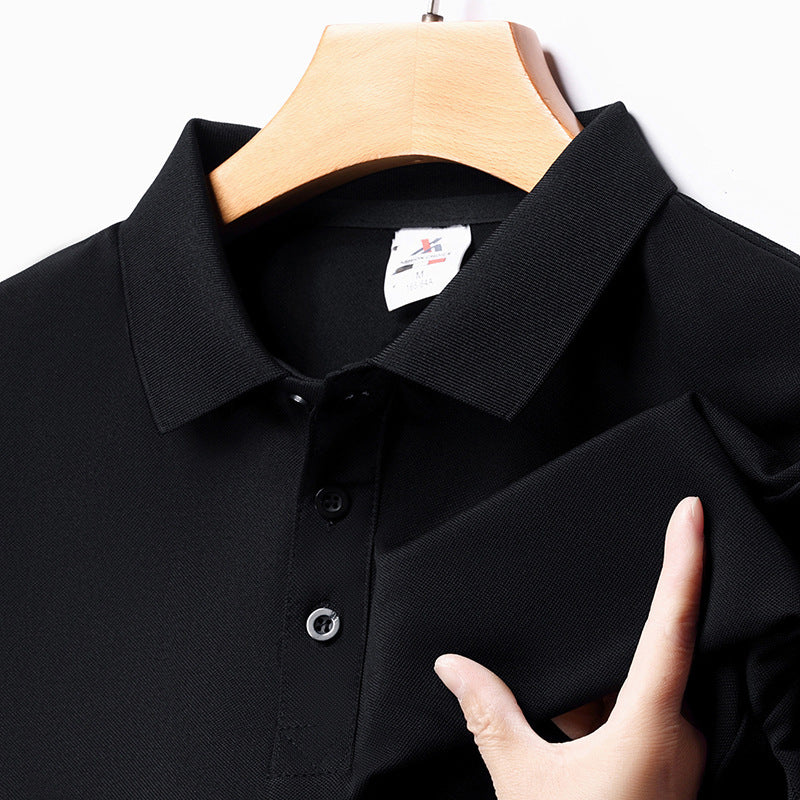Korean Casual Loose Lapels T-shirt Men Black GlamzKart