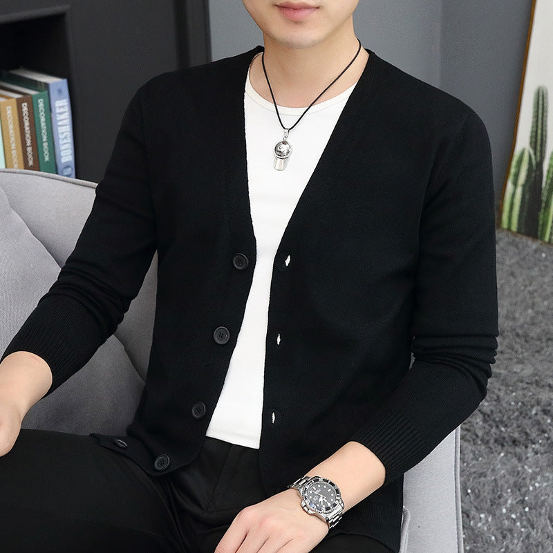 Thin Trendy Casual Outdoor Cotton Knitwear Black Sweater GlamzKart