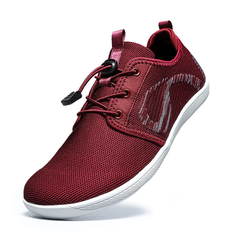 Men's Soft Bottom Plus Size Wide Toe Shoes Wine Red GlamzKart