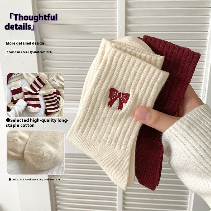 Korean Style Good-looking Sweat-absorbent Angola Red Socks GlamzKart