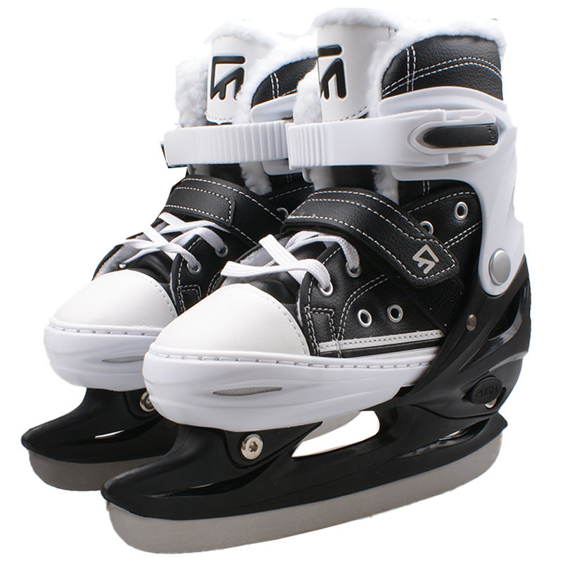 Men And Women Same Style All-matching Simple Warm Ice Skates Black GlamzKart