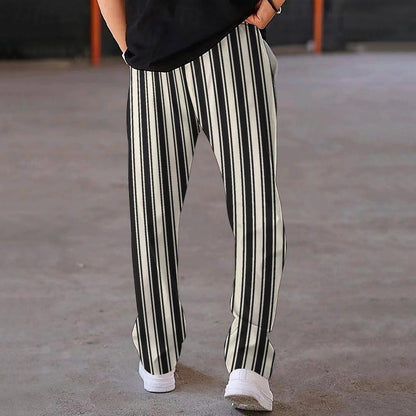 Casual Technology Printing Wide Drawstring Straight-leg Trousers GlamzKart