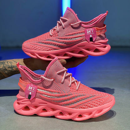 Flyknit Breathable Casual Sneaker Men's Mesh Surface Platform Running Shoes GlamzKart
