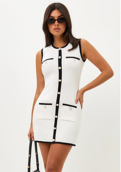 Classic Style Elegant Sexy Dress White Cardigan GlamzKart