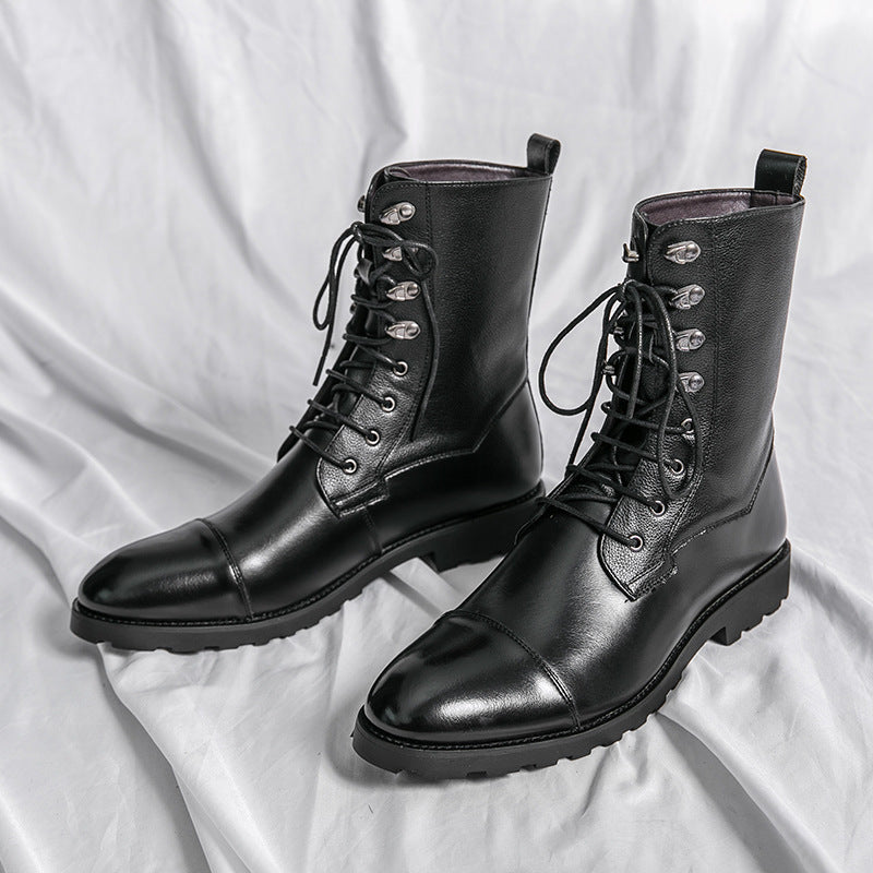 Fall Winter Lace-up Booties Black Locomotive Denim Black GlamzKart
