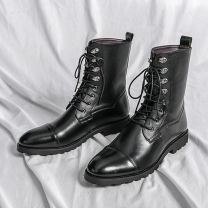 Fall Winter Lace-up Booties Black Locomotive Denim Black GlamzKart