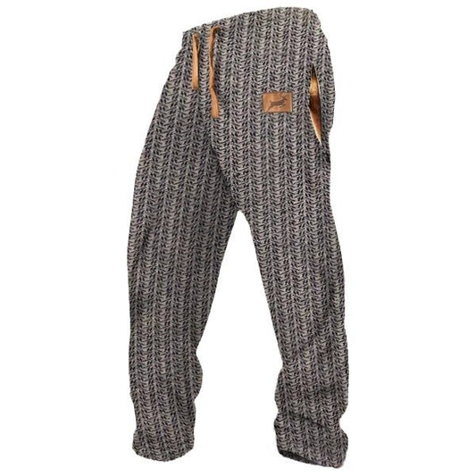 Technology Printing Trousers Elastic Closed Rope Straight-leg Trousers GlamzKart