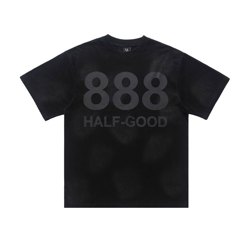 Digital Printing Men's Short-sleeved T-shirt New Men's Summer Black GlamzKart