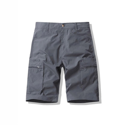 American Workwear Zipper Shorts High Street Fashion Outer Wear Loose Breeches Gray GlamzKart