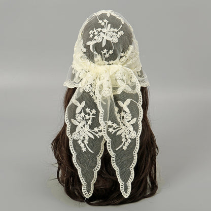 Embroidered Nylon Embroidered Decoration Shawl Scarf GlamzKart
