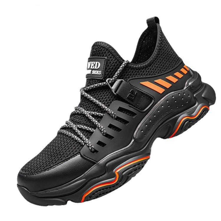 Safety Protection Shoes Flying Woven Steel Toe Cap Black GlamzKart