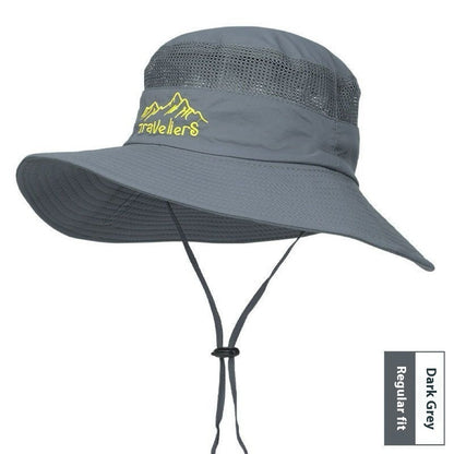 Bucket Hat Men's Summer UV Protection Outdoor Travel Dark Gray GlamzKart