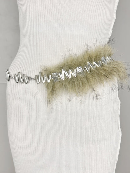 Fur Belt Retro Easy Matching Plush Waist Chain Waist Seal Waist Decorations Style 28 GlamzKart