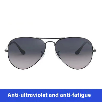 Tempered Glass Sunglasses UV Protection Glasses Black Frame Gradient Blue Suit GlamzKart
