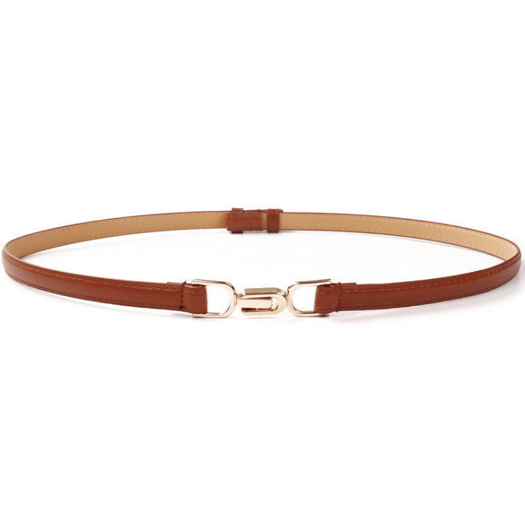 A Pair Of Buckles Belt Women's Fine Decoration Dress Matching Brown 105cm GlamzKart