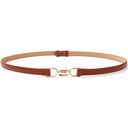 A Pair Of Buckles Belt Women's Fine Decoration Dress Matching Brown 105cm GlamzKart