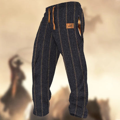 Technology Printing Trousers Elastic Closed Rope Straight-leg Trousers CD384 GlamzKart