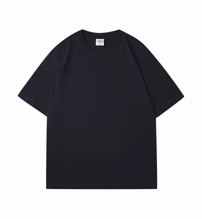 All-matching Round Neck Short Sleeves Loose Black GlamzKart