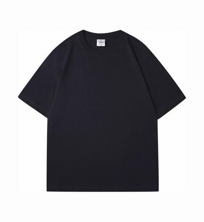 All-matching Round Neck Short Sleeves Loose Black GlamzKart