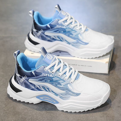 Spring Student Sports Casual Mesh Clunky Versatile Trendy Shoes Breathable Shoes Men 3529 Sky Blue GlamzKart