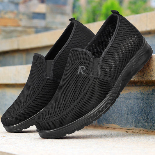 Polyurethane Men's Flying Woven Shoes Slip-on Soft Bottom GlamzKart
