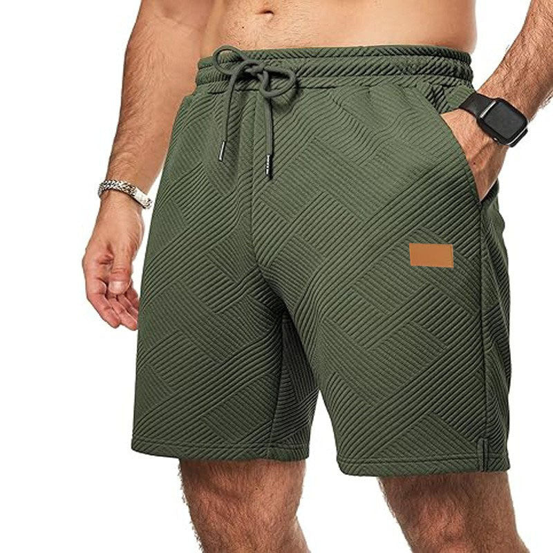 Casual Elastic Waist Drawstring Beach Vacation Shorts Army Green GlamzKart