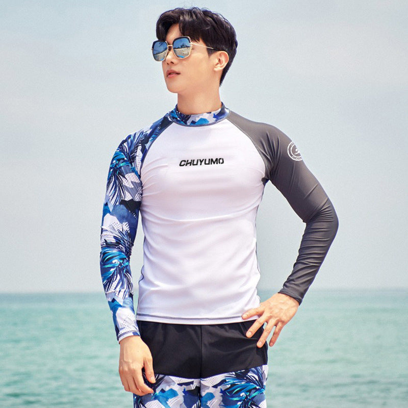 Surfing Suit Men's Long-sleeved Swimsuit Quick-drying GlamzKart