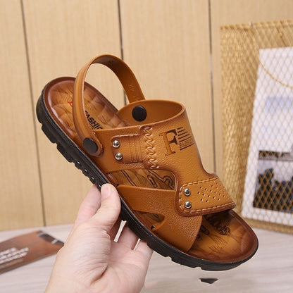 Sandals Summer Open Toed Non-slip Men Yellow GlamzKart