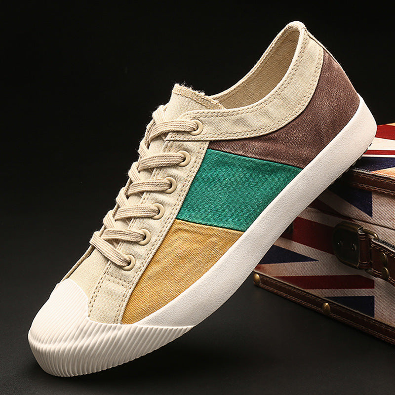 Versatile Canvas Casual Breathable Men's Shoes Khaki GlamzKart